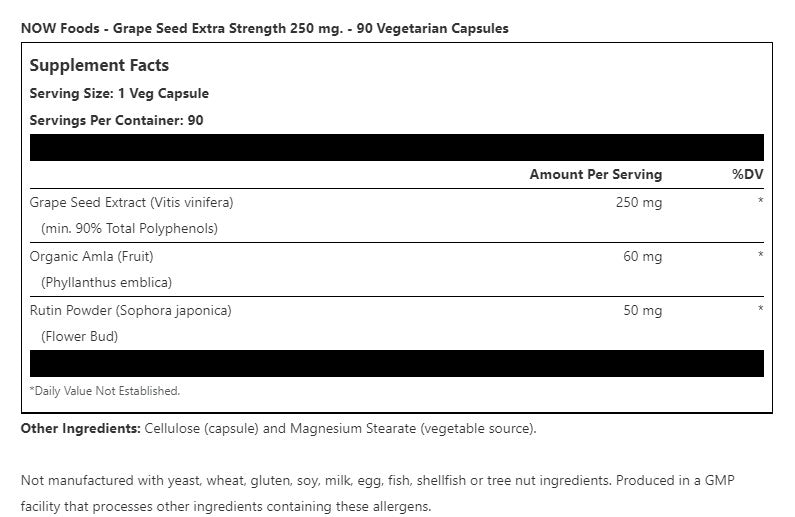 GRAPE SEED EXTRACT 250 MG (EXTRA STRENGTH)