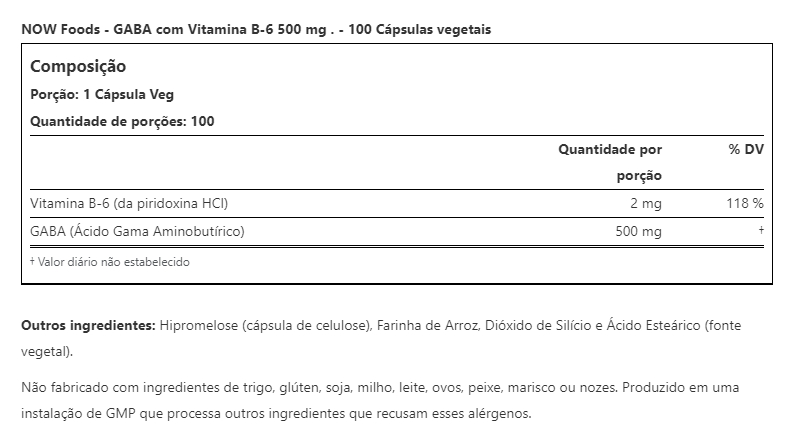 GABA WITH VITAMIN B6