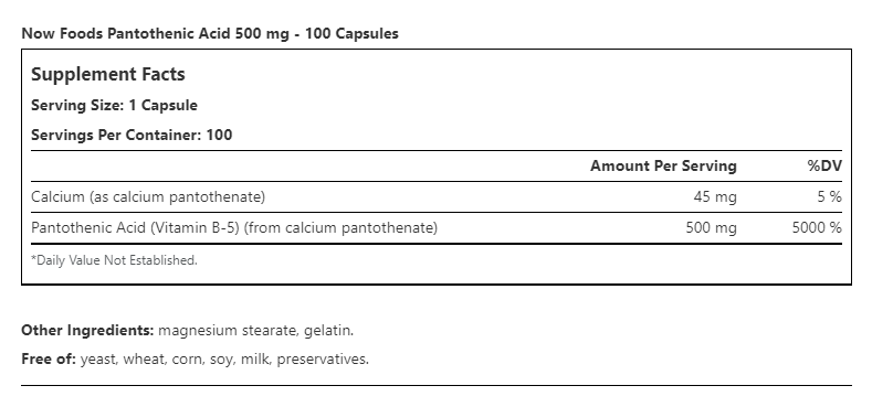 VITAMIN B-5 (PANTOTHENIC ACID)