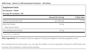 VITAMIN C 1000 WITH ROSE HIPS & BIOFLAVONOIDS