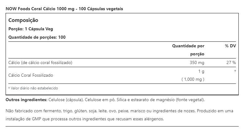 CORAL CALCIUM (CÁLCIO CORAL)