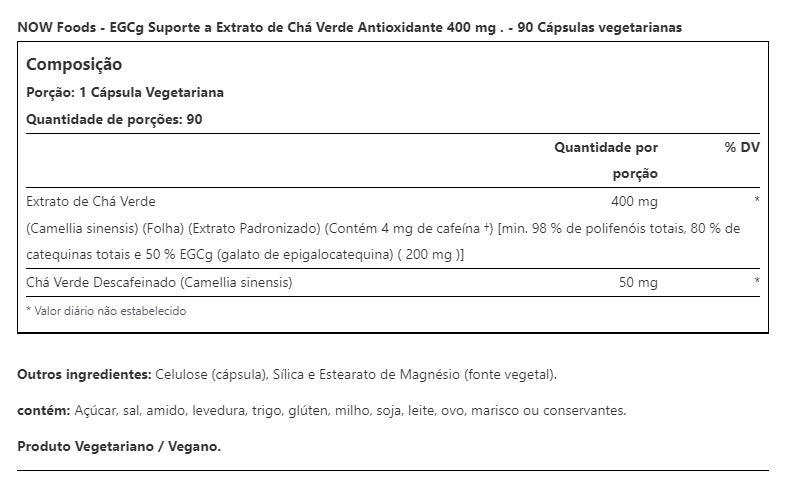 EGCG (EXTRATO DE CHÁ VERDE)