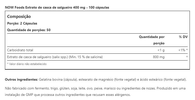 WHITE WILLOW BARK (SALGUEIRO BRANCO)