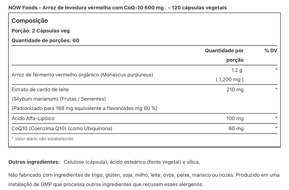 ORGANIC RED YEAST RICE (LEVEDURA DE ARROZ VERMELHO ORGÂNICO)